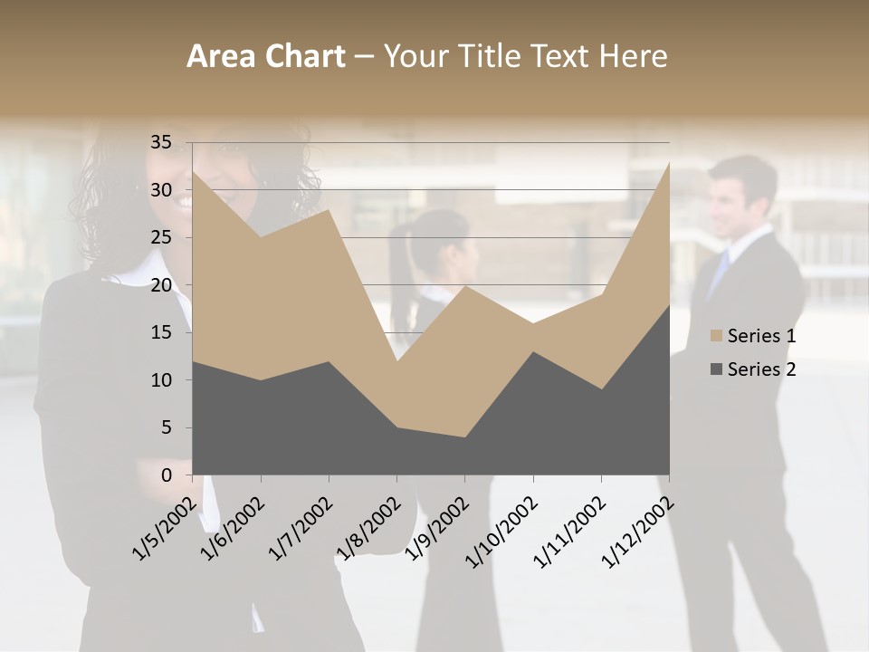 Two Business People Shaking Hands In Front Of A Building PowerPoint Template