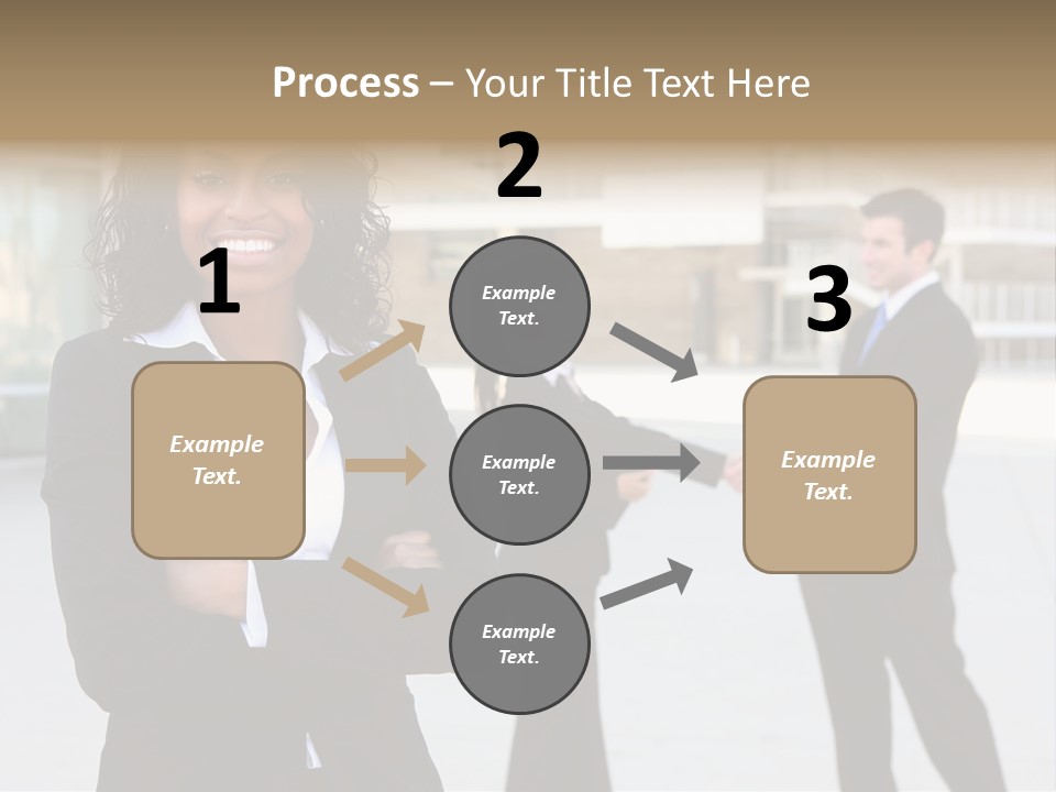 Two Business People Shaking Hands In Front Of A Building PowerPoint Template
