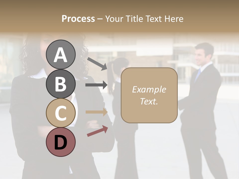Two Business People Shaking Hands In Front Of A Building PowerPoint Template