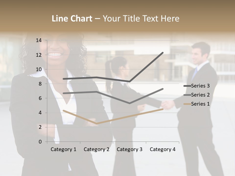 Two Business People Shaking Hands In Front Of A Building PowerPoint Template