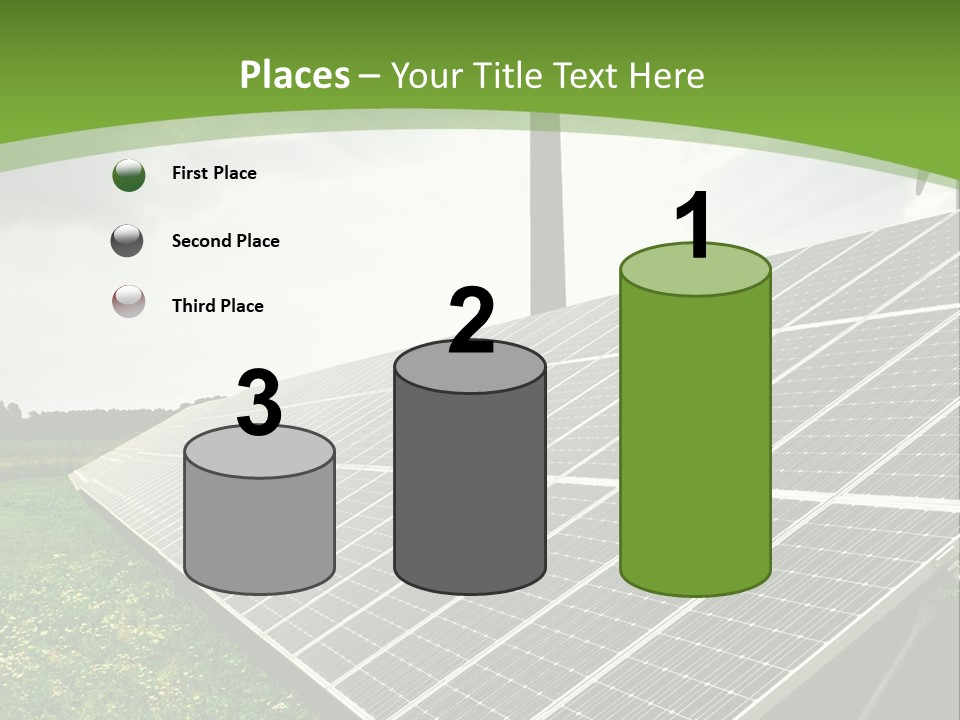 A Green Field With A Solar Panel On It PowerPoint Template