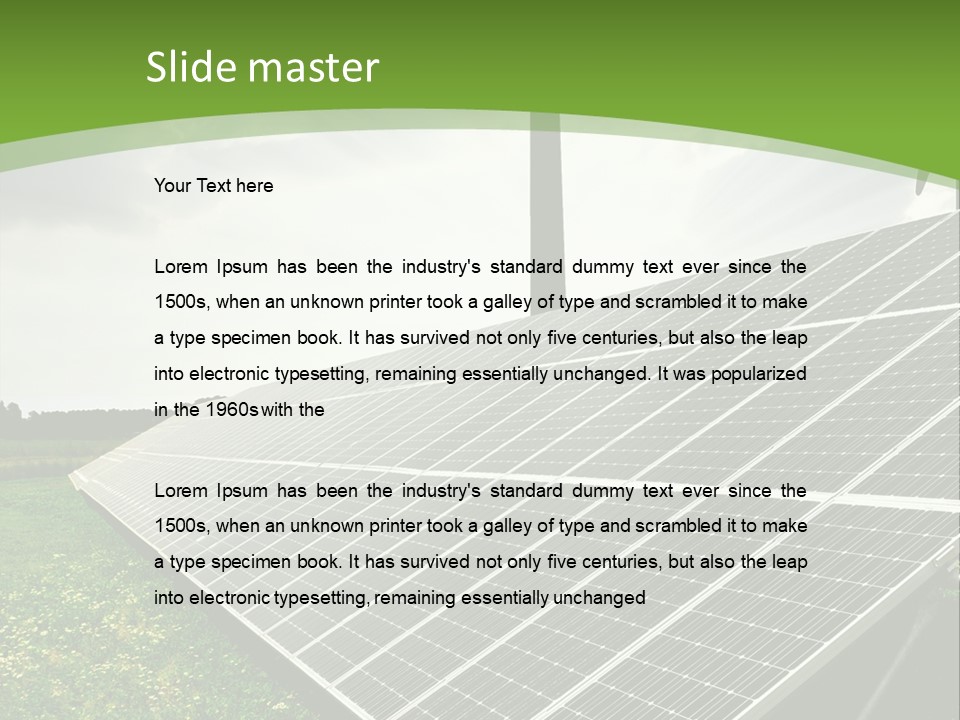 A Green Field With A Solar Panel On It PowerPoint Template