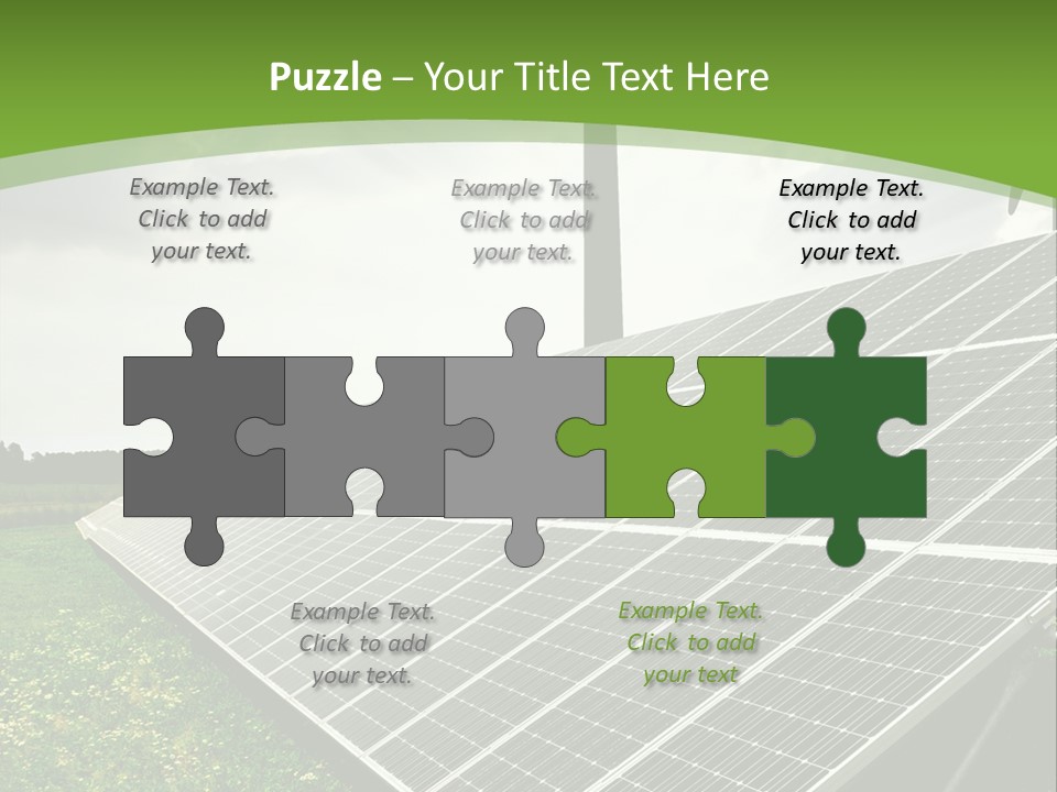 A Green Field With A Solar Panel On It PowerPoint Template