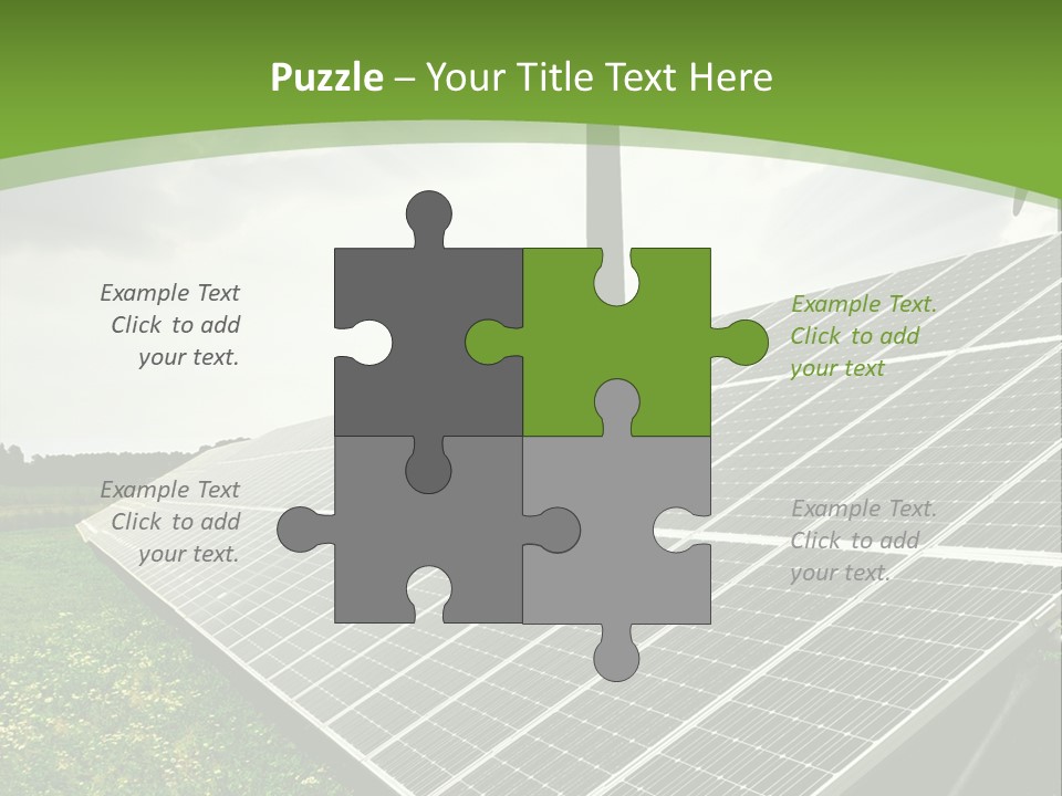 A Green Field With A Solar Panel On It PowerPoint Template