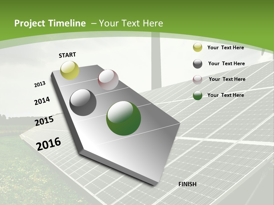 A Green Field With A Solar Panel On It PowerPoint Template