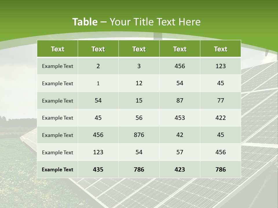 A Green Field With A Solar Panel On It PowerPoint Template