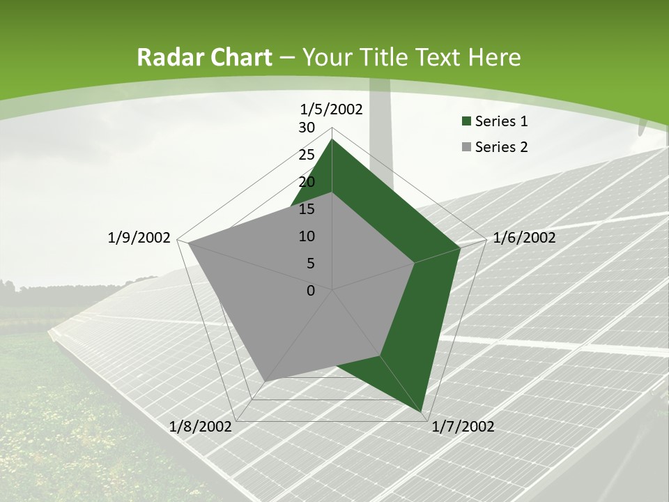 A Green Field With A Solar Panel On It PowerPoint Template