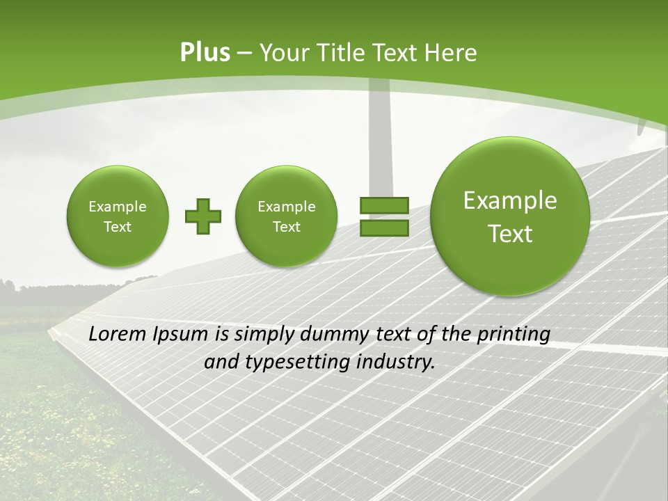 A Green Field With A Solar Panel On It PowerPoint Template