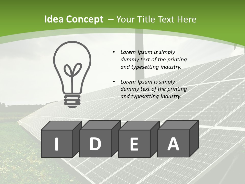 A Green Field With A Solar Panel On It PowerPoint Template