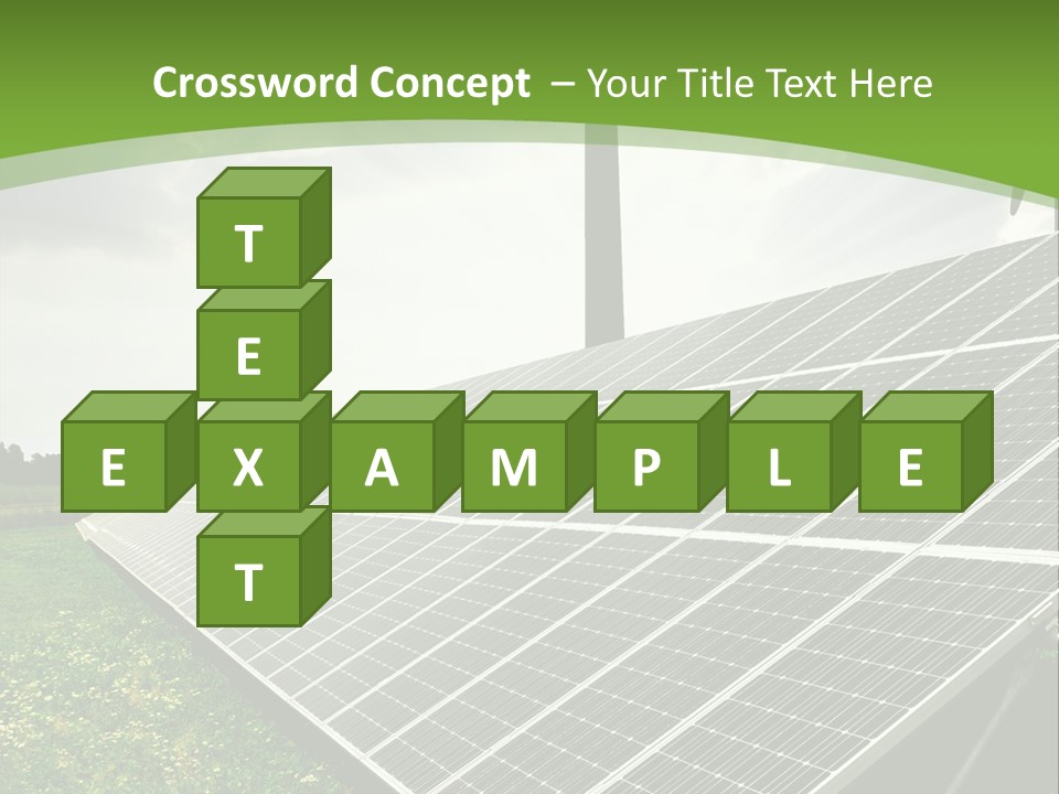 A Green Field With A Solar Panel On It PowerPoint Template
