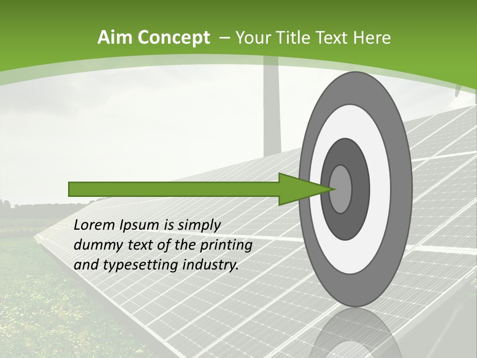 A Green Field With A Solar Panel On It PowerPoint Template