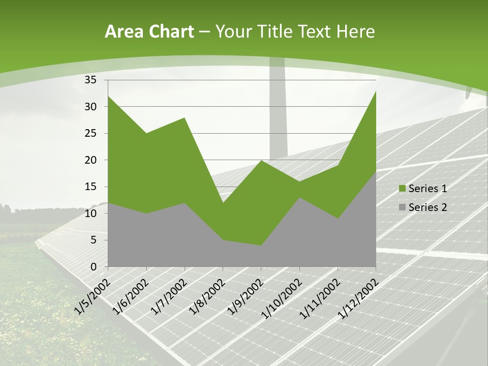A Green Field With A Solar Panel On It PowerPoint Template