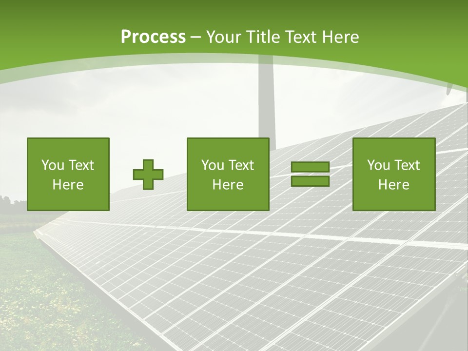 A Green Field With A Solar Panel On It PowerPoint Template
