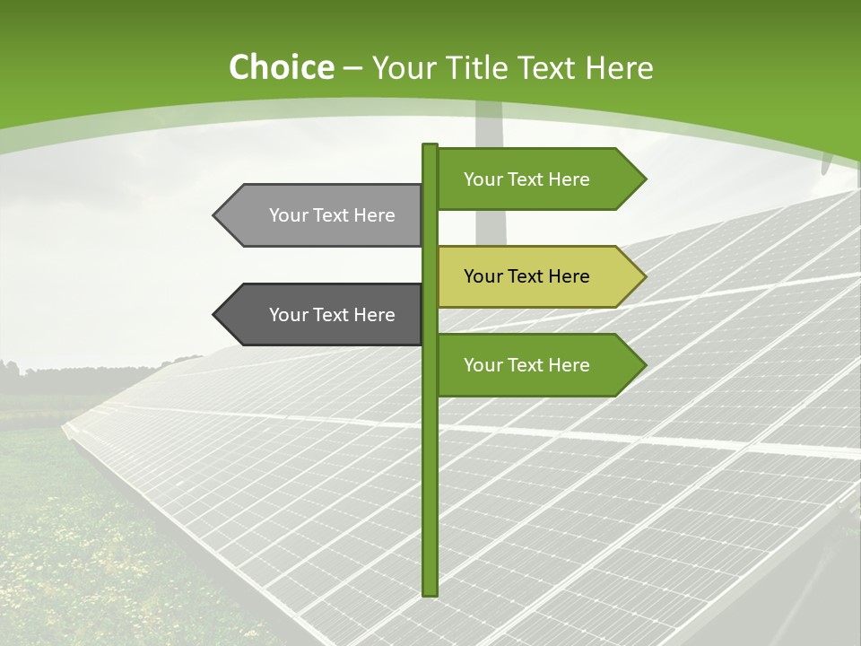 A Green Field With A Solar Panel On It PowerPoint Template