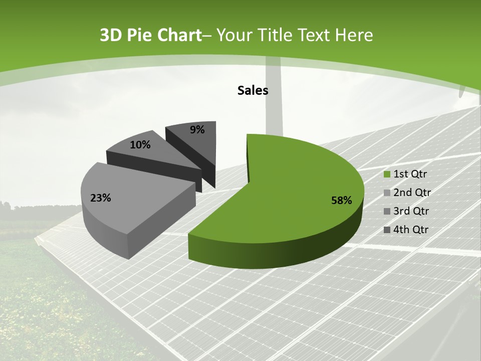 A Green Field With A Solar Panel On It PowerPoint Template