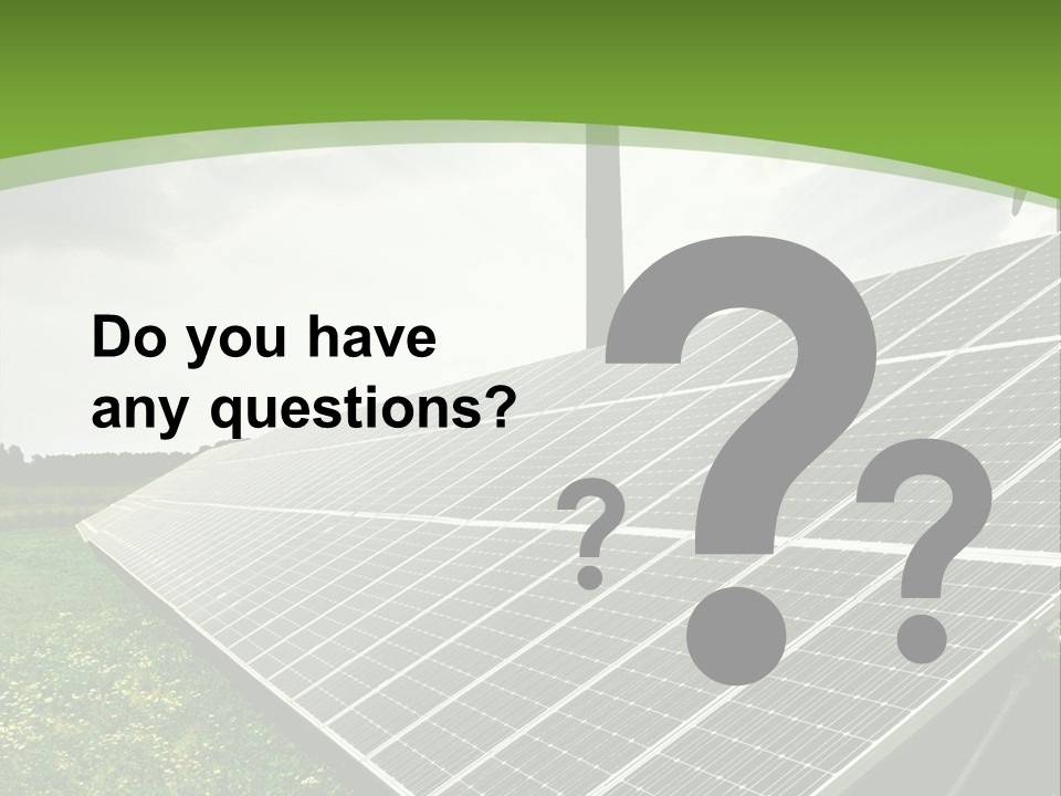 A Green Field With A Solar Panel On It PowerPoint Template