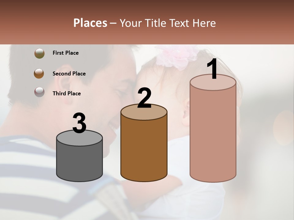 A Man Holding A Baby And Smiling At The Camera PowerPoint Template