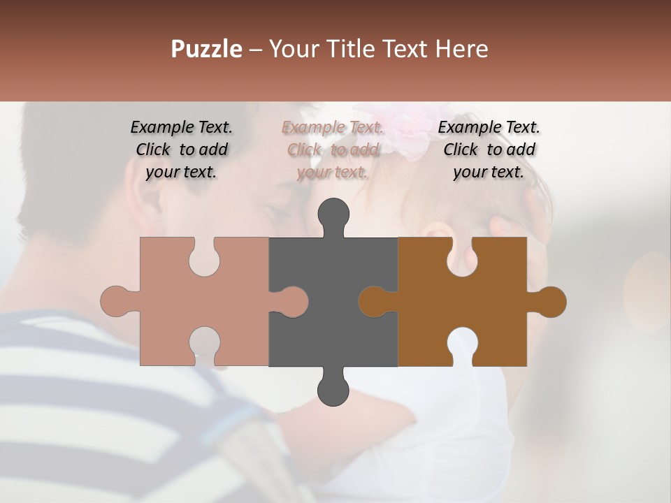 A Man Holding A Baby And Smiling At The Camera PowerPoint Template