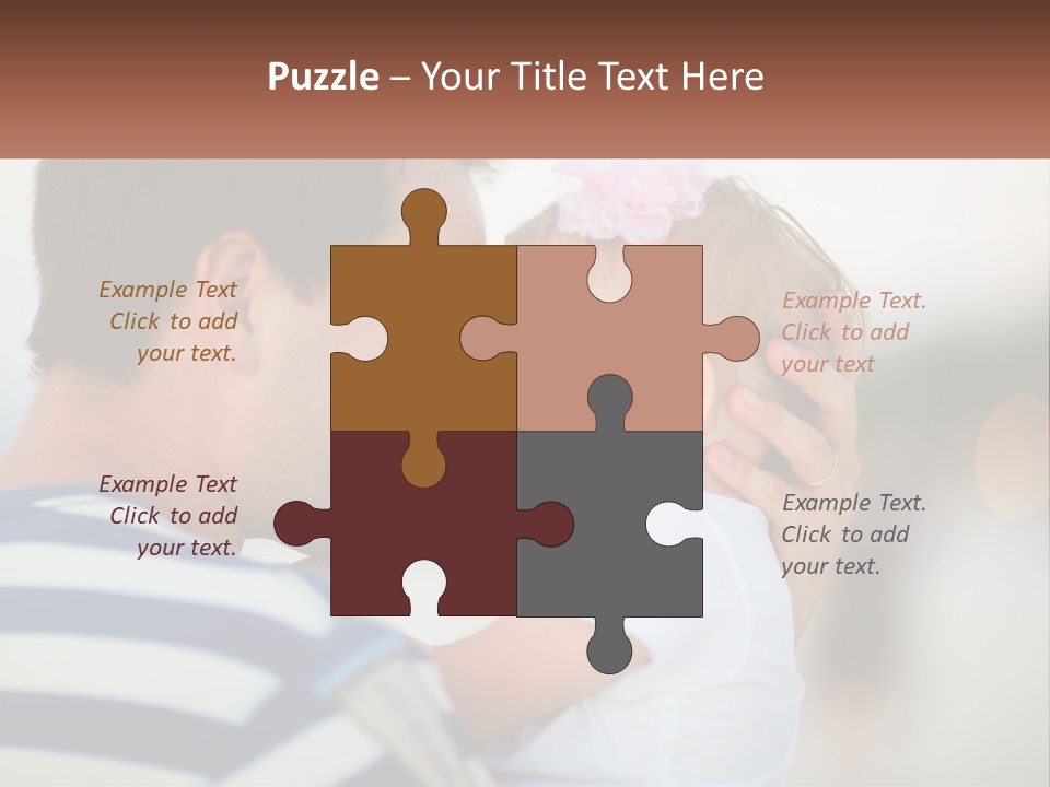 A Man Holding A Baby And Smiling At The Camera PowerPoint Template