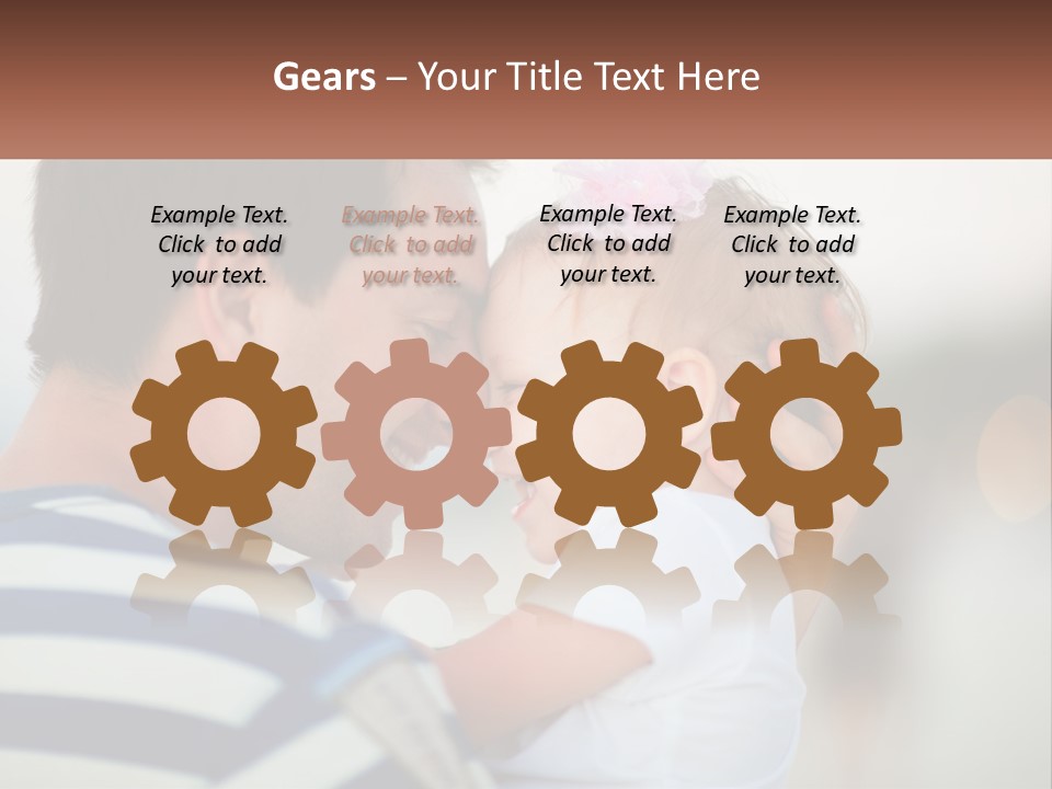 A Man Holding A Baby And Smiling At The Camera PowerPoint Template