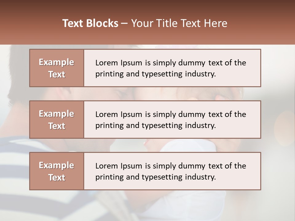 A Man Holding A Baby And Smiling At The Camera PowerPoint Template