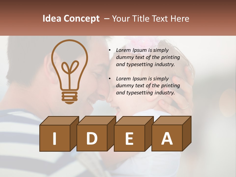 A Man Holding A Baby And Smiling At The Camera PowerPoint Template