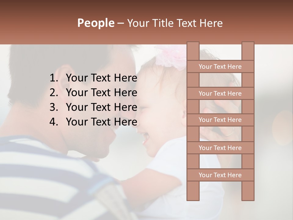 A Man Holding A Baby And Smiling At The Camera PowerPoint Template