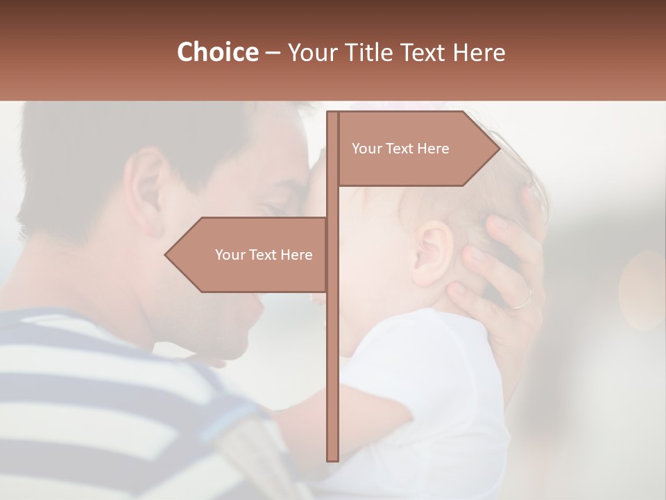 A Man Holding A Baby And Smiling At The Camera PowerPoint Template