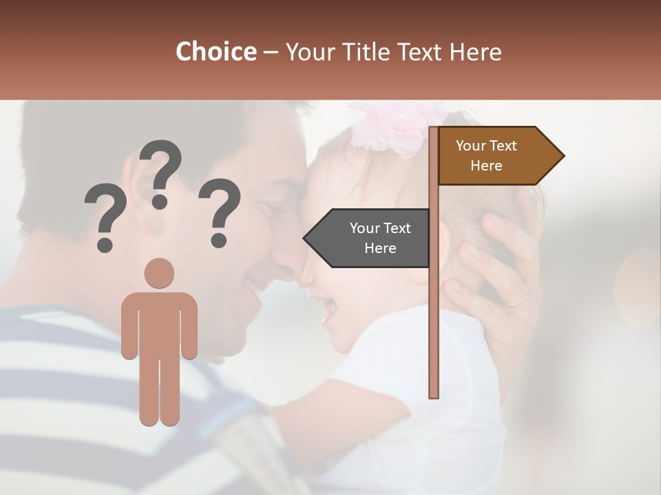 A Man Holding A Baby And Smiling At The Camera PowerPoint Template