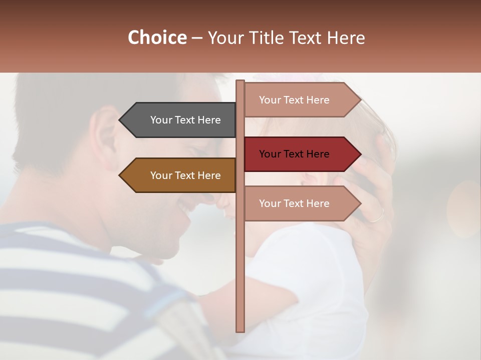 A Man Holding A Baby And Smiling At The Camera PowerPoint Template