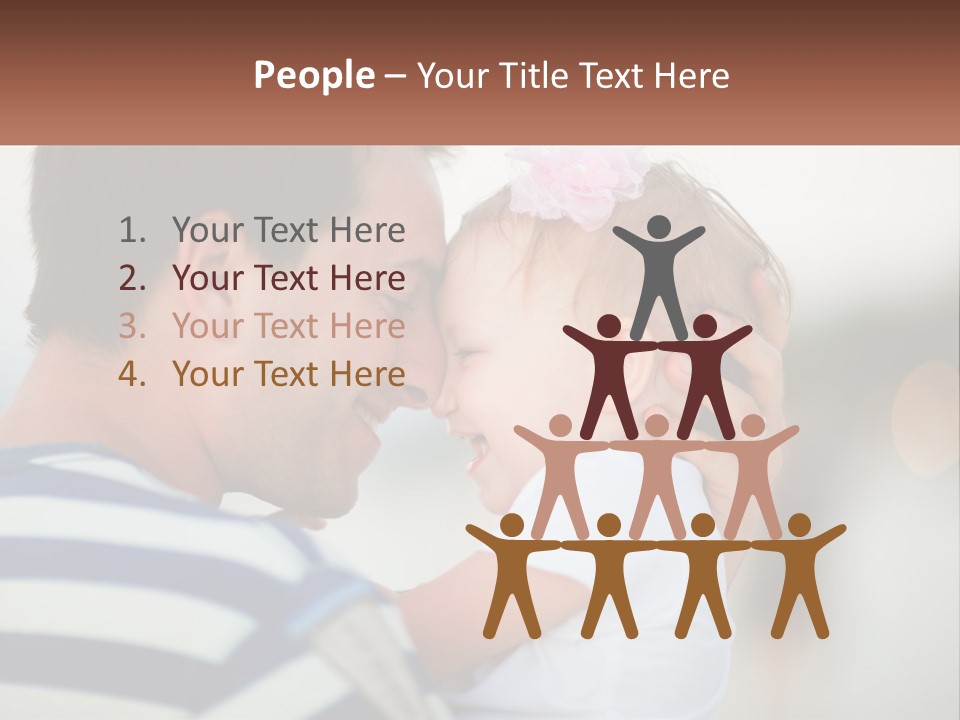 A Man Holding A Baby And Smiling At The Camera PowerPoint Template
