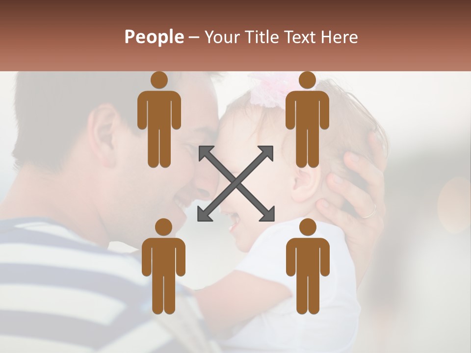 A Man Holding A Baby And Smiling At The Camera PowerPoint Template