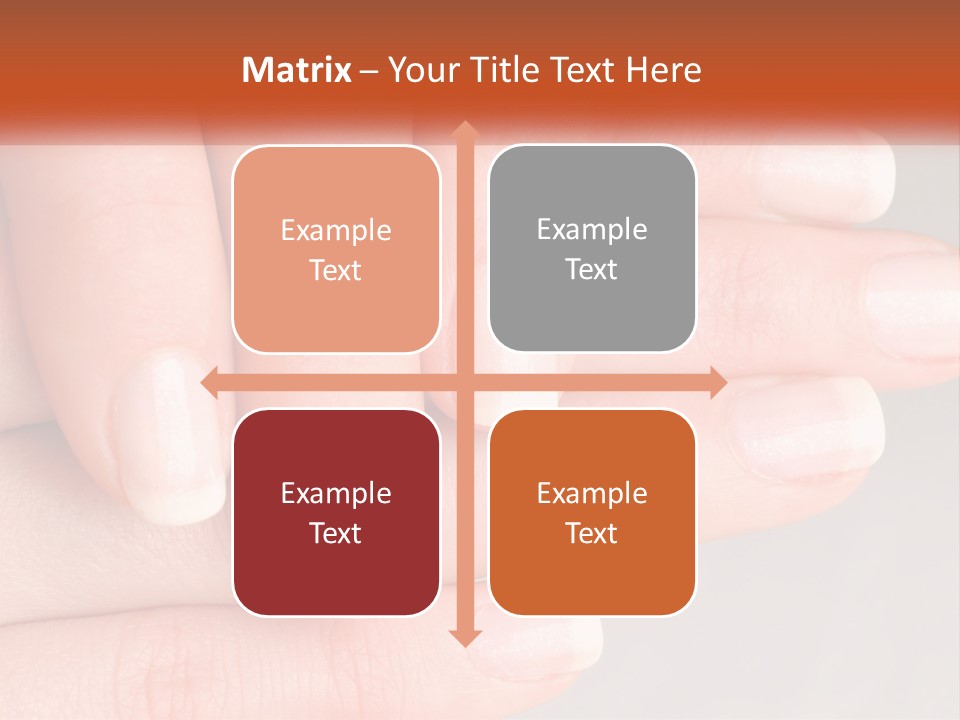 A Woman's Hand With A White Manicure On It PowerPoint Template