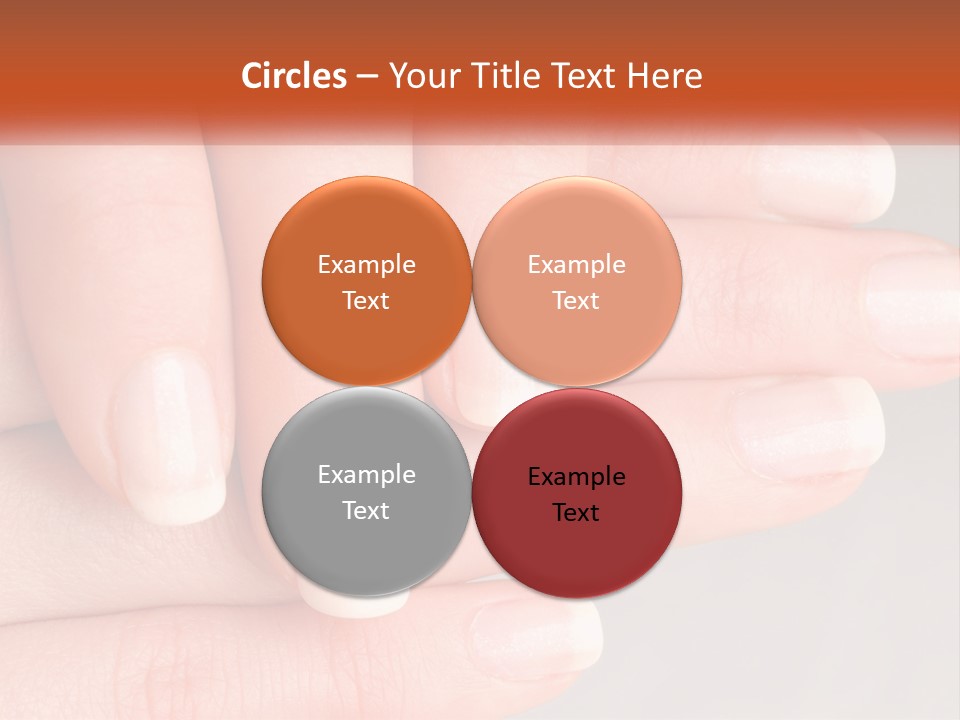 A Woman's Hand With A White Manicure On It PowerPoint Template