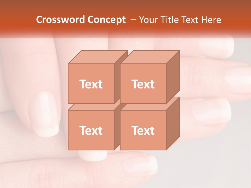 A Woman's Hand With A White Manicure On It PowerPoint Template