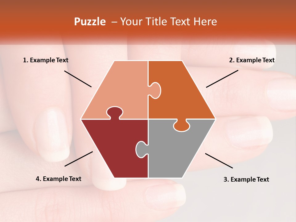 A Woman's Hand With A White Manicure On It PowerPoint Template