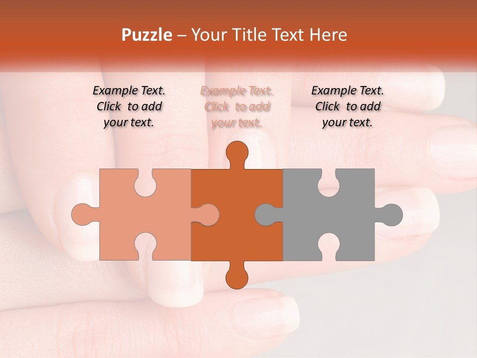 A Woman's Hand With A White Manicure On It PowerPoint Template