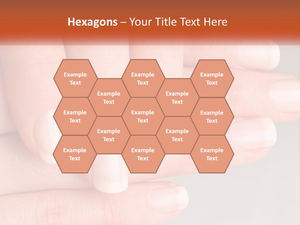 A Woman's Hand With A White Manicure On It PowerPoint Template