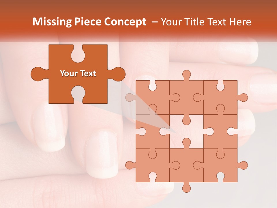 A Woman's Hand With A White Manicure On It PowerPoint Template