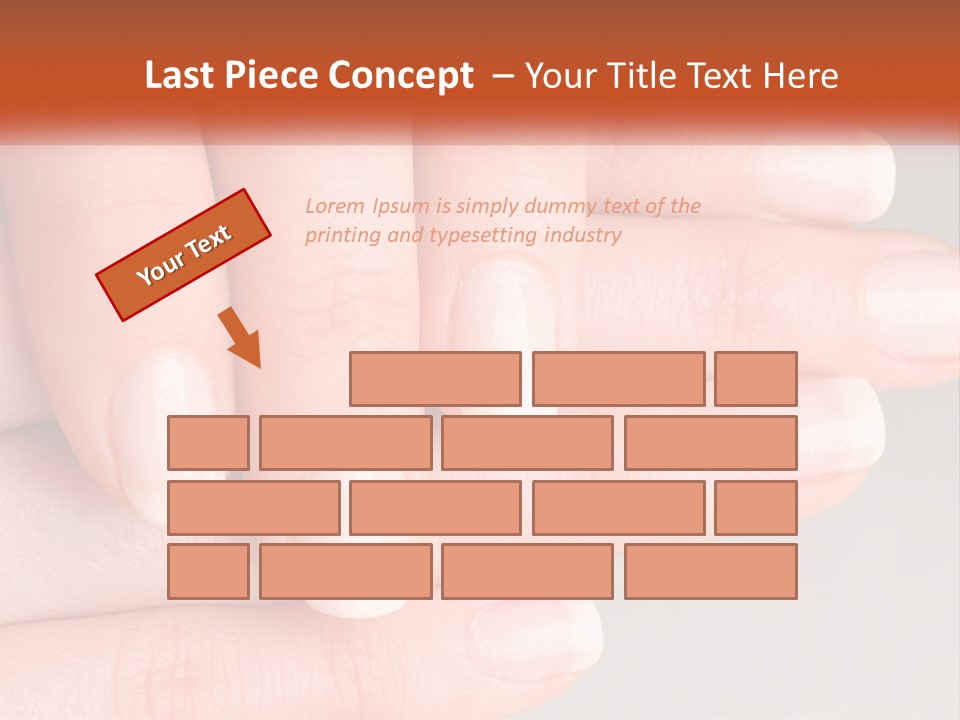 A Woman's Hand With A White Manicure On It PowerPoint Template