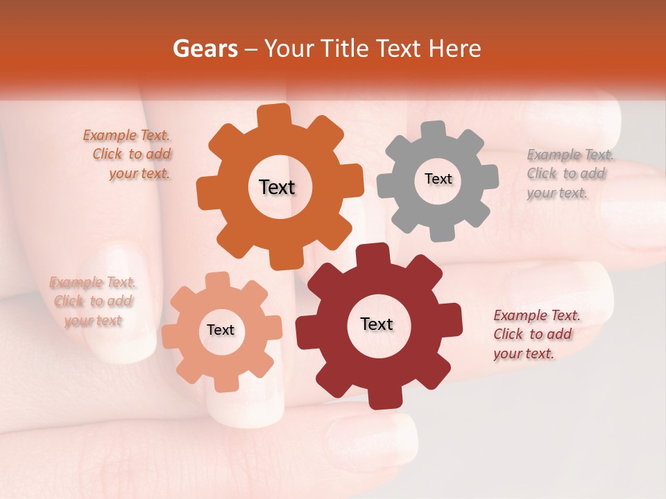 A Woman's Hand With A White Manicure On It PowerPoint Template