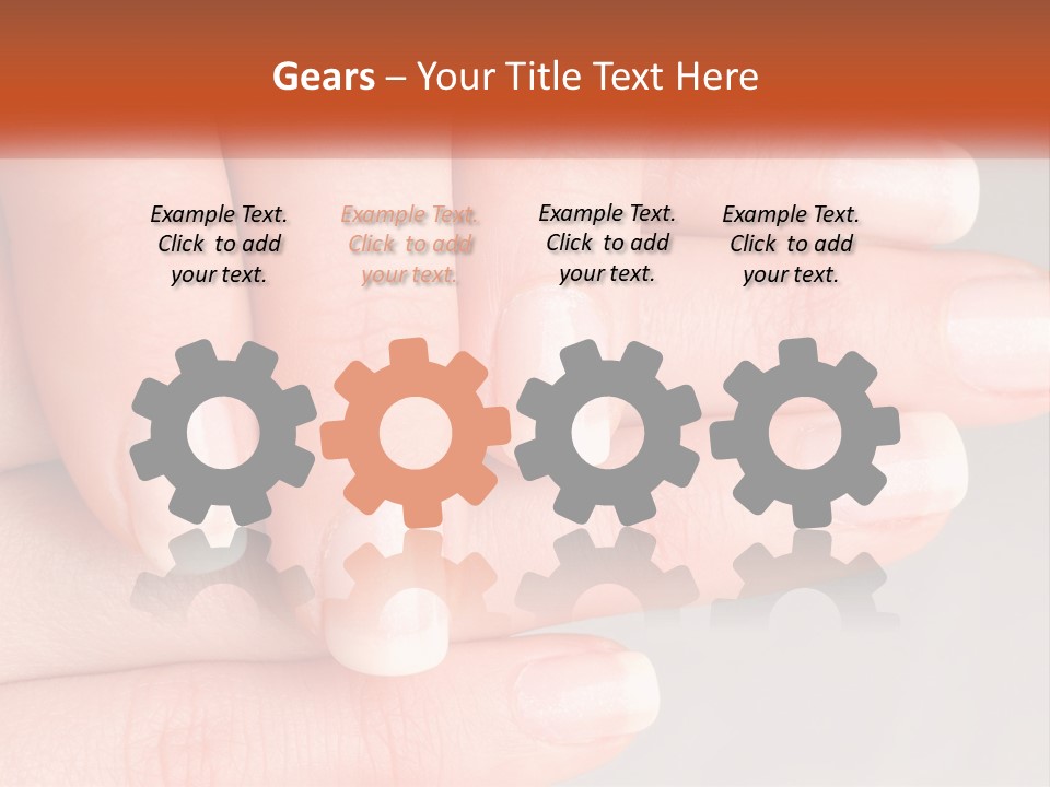 A Woman's Hand With A White Manicure On It PowerPoint Template