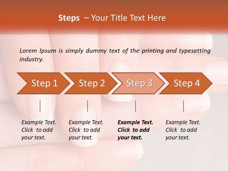 A Woman's Hand With A White Manicure On It PowerPoint Template