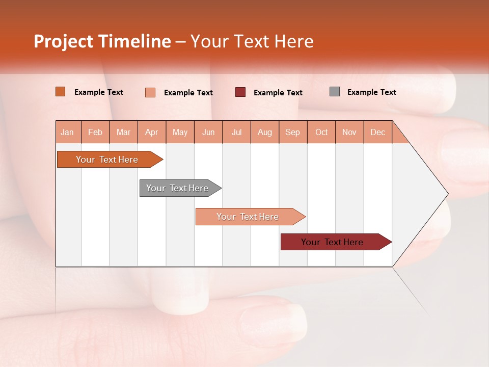 A Woman's Hand With A White Manicure On It PowerPoint Template