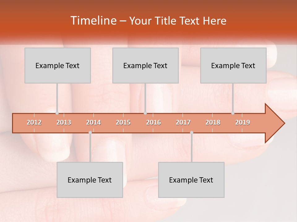 A Woman's Hand With A White Manicure On It PowerPoint Template