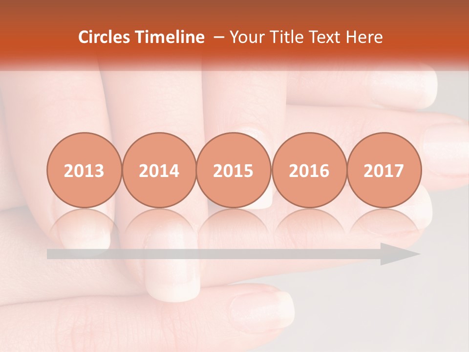 A Woman's Hand With A White Manicure On It PowerPoint Template