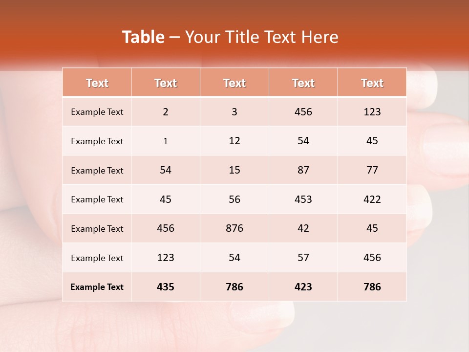 A Woman's Hand With A White Manicure On It PowerPoint Template