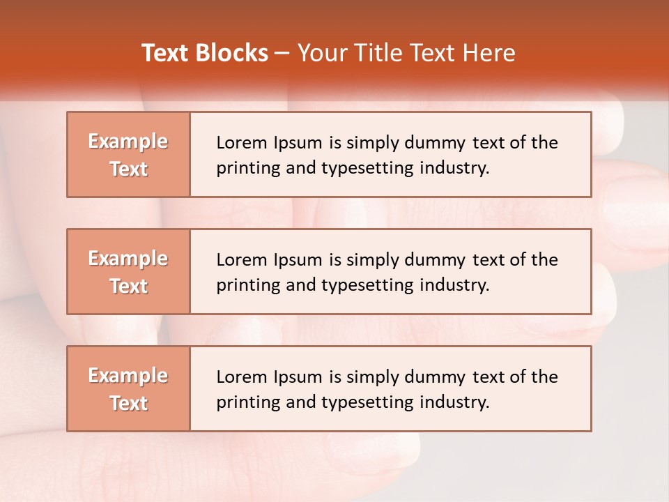 A Woman's Hand With A White Manicure On It PowerPoint Template