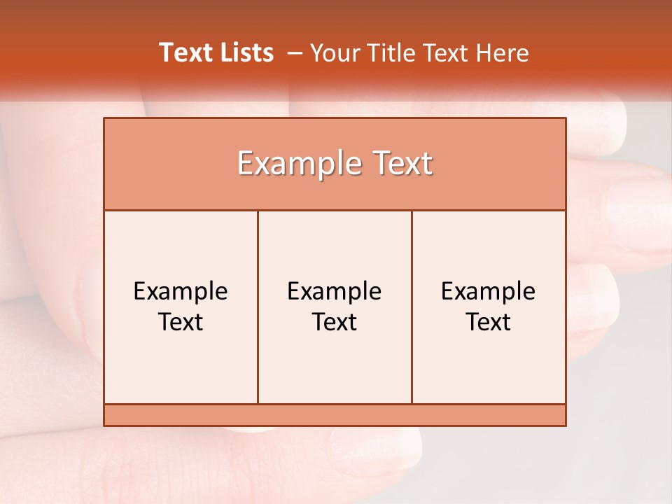 A Woman's Hand With A White Manicure On It PowerPoint Template