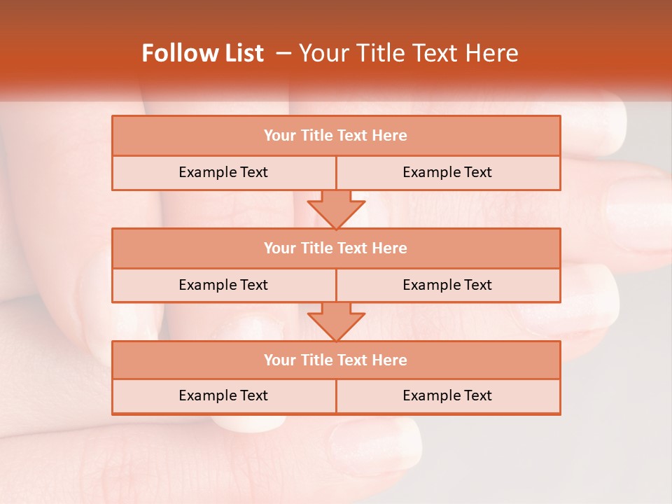 A Woman's Hand With A White Manicure On It PowerPoint Template